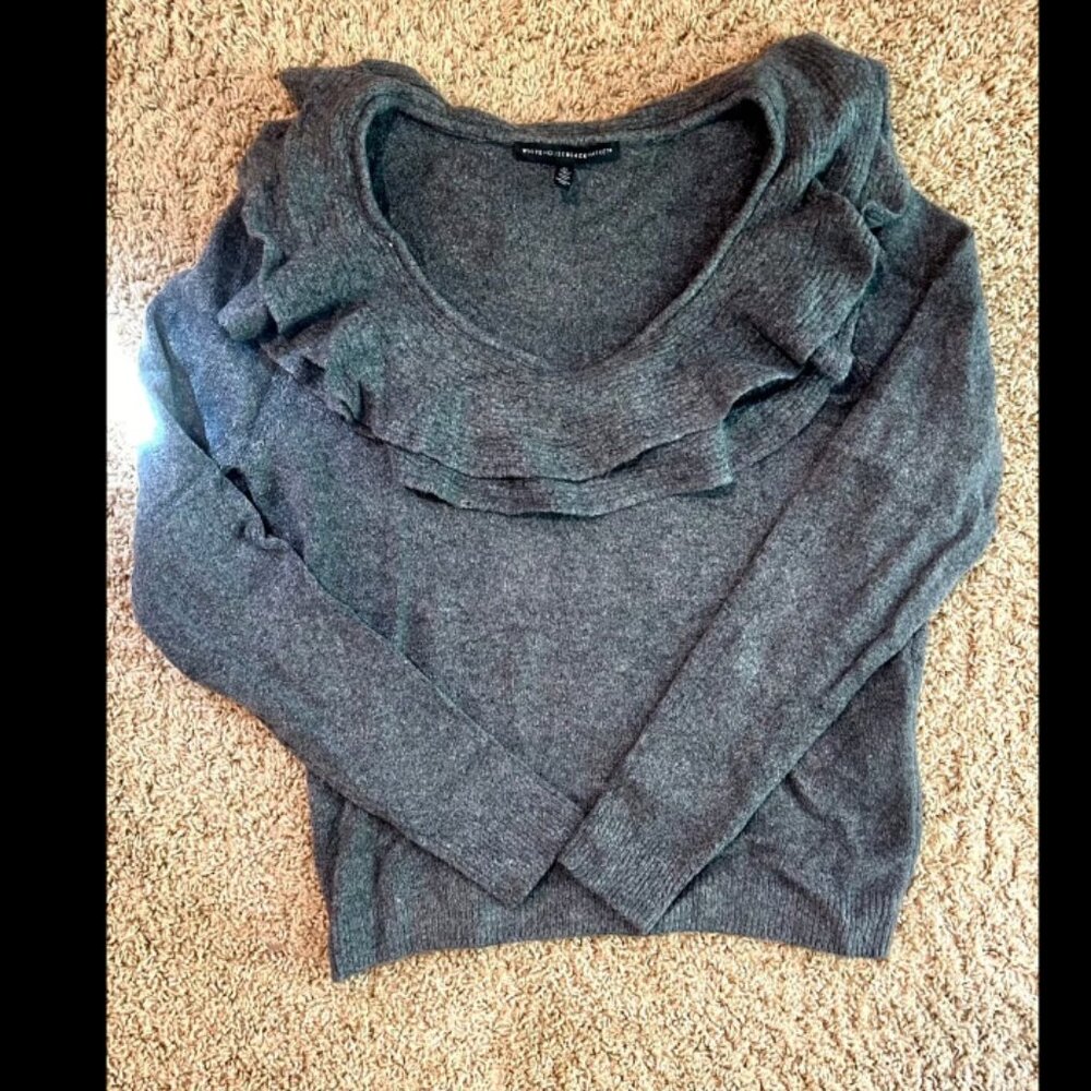 White House Black Market Ruffle Sweater